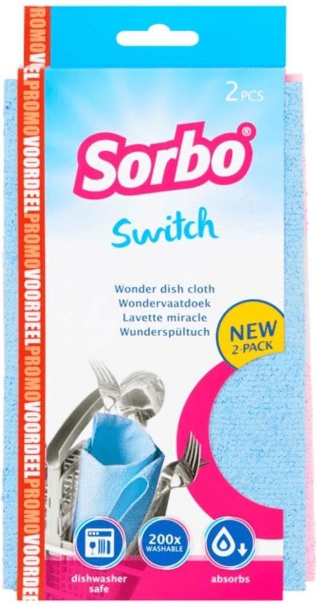 2x Sorbo Microvezeldoek 32 X 38 Cm - Microvezel Vaatdoekjes - Wonderdoekjes - Schoonmaak/huishoud Doeken 2 Stuks 1 2x Sorbo Microvezeldoek 32 X 38 Cm - Microvezel Vaatdoekjes - Wonderdoekjes - Schoonmaak/huishoud Doeken 2 Stuks
