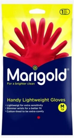 Marigold Medium - Huishandschoenen - Rood - Lichtgewicht - Met Katoenen Voering -Schoonmaakmiddelen Korting 646x1200