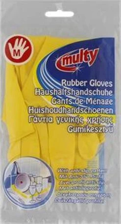 Multy Luxe Huishoudhandschoenen Maat M - Natuurlatex Met Katoenen Vlokvoering - Anti Slip - Rubberen Handschoenen - Waterdicht - Natuurlijk Latex - Maat M -Schoonmaakmiddelen Korting 653x1200