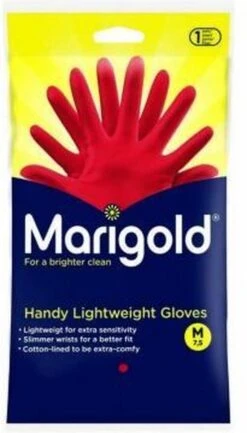 Marigold Medium - Huishandschoenen - Rood - Lichtgewicht - Met Katoenen Voering -Schoonmaakmiddelen Korting 685x1200 4