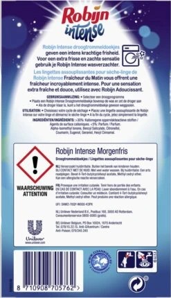 Robijn Droogtrommeldoekjes Intense 20 Stuks -Schoonmaakmiddelen Korting 690x1200