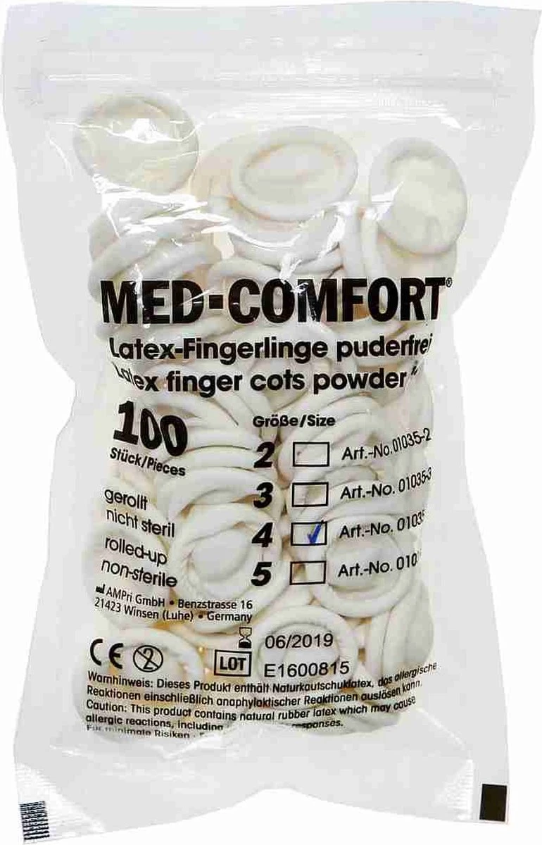 Med-Comfort - Latex Vingercondoom - 100 Stuks - AQL 1.5 2 Med-Comfort - Latex Vingercondoom - 100 Stuks - AQL 1.5 - Afbeelding 2