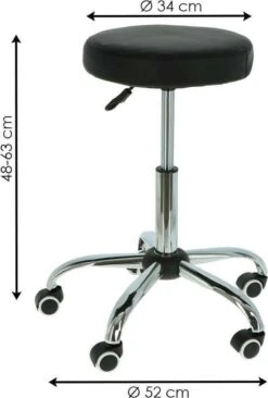 Alora Tabouret Op Wielen - Zadelkruk - Zwart - Kruk – Kapperskruk - Draaikruk - Werkkruk - Verstelbaar -Schoonmaakmiddelen Korting 809x1200 2