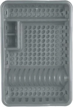 Merkloos Decopatent® Afdruiprek Voor Afwas - Afdruiprekje Met Lekbak - Kunststof Afdruipmat - Afwassen Borden & Bestek - 32.5x49x9 - Grijs -Schoonmaakmiddelen Korting 821x1200 1