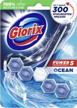 Glorix Power 5 Toiletblokken - Ocean - 9 Stuks - Halfjaarbox - Voordeelverpakking -Schoonmaakmiddelen Korting 861x1200 2