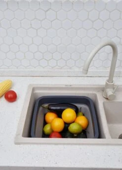 YUGN BLACK Opvouwbare Afwasteil 9 Liter - Afwasbak Teil Wasteil - Afwasbak Vierkant - Afwasteil Opvouwbaar - Ruimtebesparend - Cadeau Tip -Schoonmaakmiddelen Korting 863x1200