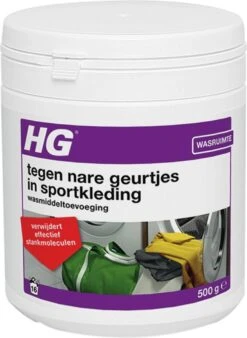 HG Tegen Nare Geurtjes In Sportkleding Wasmiddeltoevoeging - 500gr - Ook Bruikbaar Voor Handdoeken En Andere Kleding - Elimineert 100% Stankmoleculen - Biologisch Afbreekbaar -Schoonmaakmiddelen Korting 877x1200 2