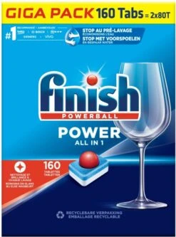 Finish Power All In One Regular Vaatwastabletten - 160 Stuks -Schoonmaakmiddelen Korting 890x1200