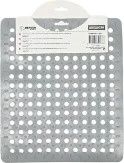 Merkloos Gootsteenmat PVC Vierkant Grijs 28 Cm -Schoonmaakmiddelen Korting 916x1200