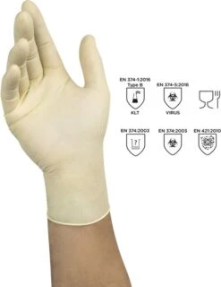 ANSELL MICROFLEX® 63-864 - Latex Wegwerp Handschoenen, Poedervrij, M, Wit, 100 Stuks -Schoonmaakmiddelen Korting 925x1200 1