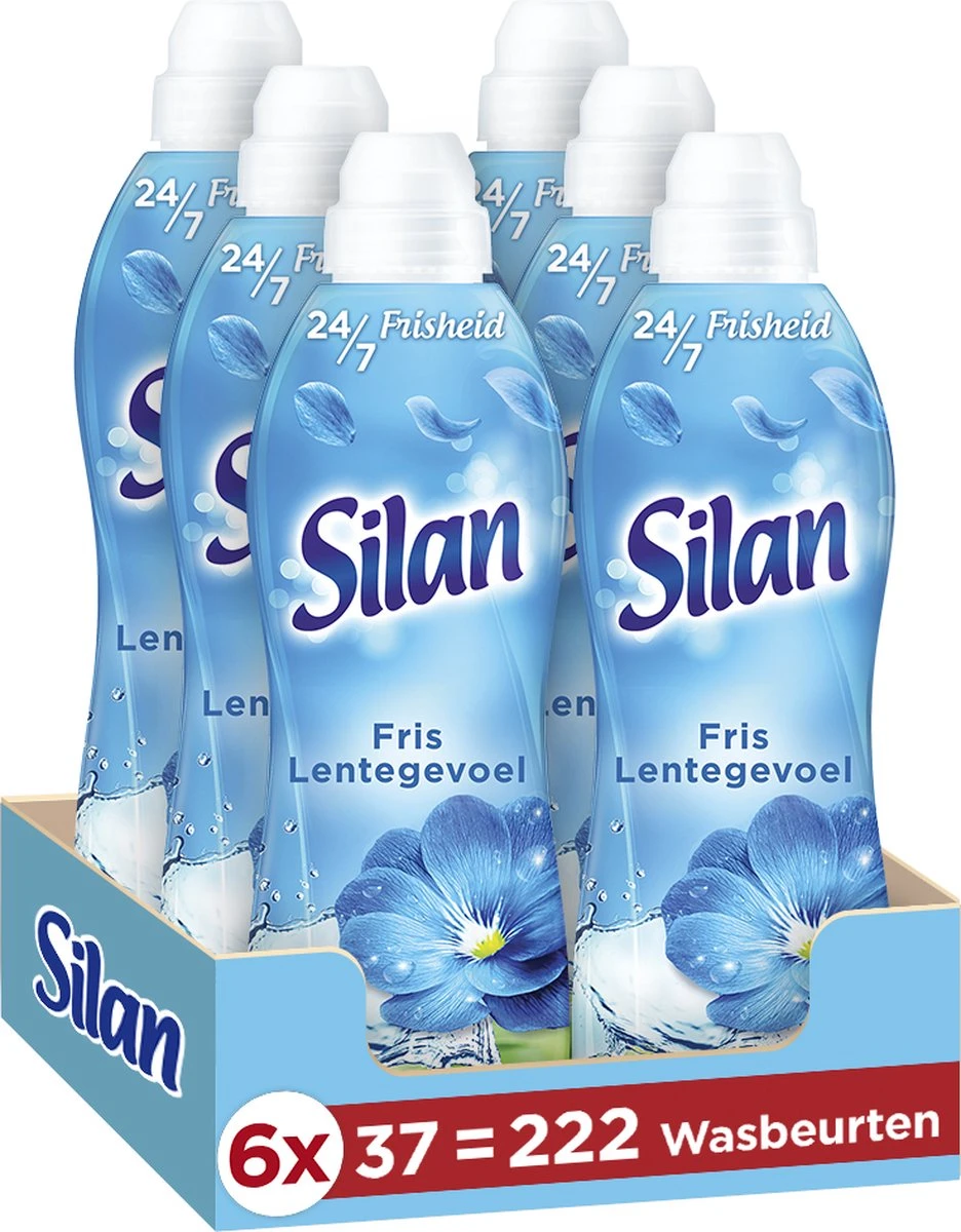 Silan Fris Lentegevoel Wasverzachter - 6 X 37 Wasbeurten - Voordeelverpakking 1 Silan Fris Lentegevoel Wasverzachter - 6 X 37 Wasbeurten - Voordeelverpakking